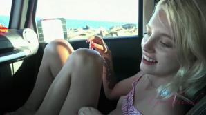 You fuck Kate in the car and she jerks you off to cum.